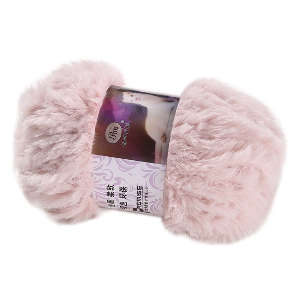  200g Fluffy Faux Fur Yarn Art Feather Yarn Blush Pink Crochet  Fur Yarn Novelty Yarn Knit Toy Bag Rug Yarn