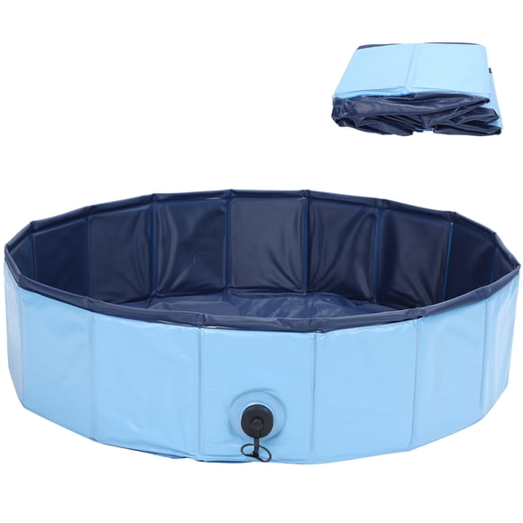 Pet PVC Leakproof Bathtub Foldable Shower Water Pool Bathing Tub Supply for Cats and DogsS Blue