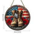thumbnail image 4 of 8" Patriotic Soldier Boots Door Hanger - 4th of July Memorial Day Veterans Day Decor, Wooden Front Porch Sign with USA Flag, Indoor Outdoor Rustic Wall Hanging, 4 of 8