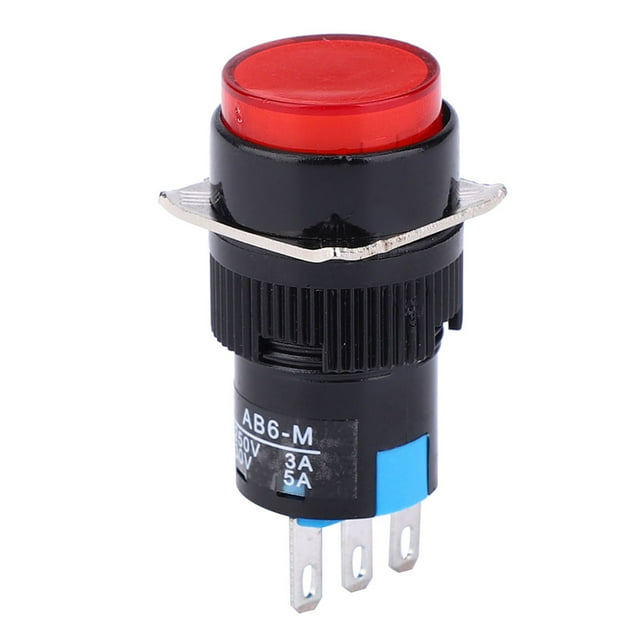 5 uds interruptor de botón momentáneo LA16-11/AB6-M AC 250V 3A DC 30V 5A interruptor de botón redondo ANGGREK Otros