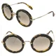 thumbnail image 1 of MIU MIU SILK NOIR MU08RS Round Brown Havana Gold Runway Sunglasses 08R Authentic, 1 of 6