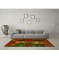 thumbnail image 3 of Ahgly Company Machine Washable Indoor Square Oriental Yellow Modern Area Rugs, 6' Square, 3 of 4