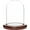 Dark Wood Base, variant on Plymor 3" x 4" Glass Display Dome Cloche (no Base)