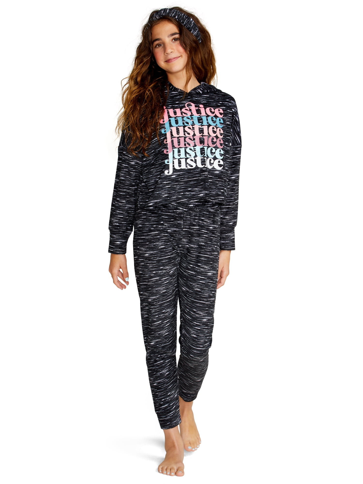Sizes 8; 10 Details about   Justice Girls' Black Hoodie with "JUSTICE" Multi-Color Graphic 