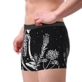 thumbnail image 3 of Rateoe Vintage Black white Plant skull Mens Boxer Briefs Poly Spandex Performance Boxer Briefs Underwear Hem Boxer Briefs - Large, 3 of 8