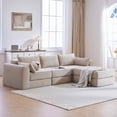 thumbnail image 3 of Timbernest 100" L Shaped Modular Sectional Sofa, Convertible Sofa Bed Boneless Cloud Couch for Living Room, Camel, 3 of 11