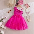 thumbnail image 5 of RTKFRFLM Girls One Shoulder Cami Dress 3D Butterfly Placed Summer Ruffle Princess Dress Cute Holiday Skirt Outfits for Kids, Size 3-10Y, 5 of 6