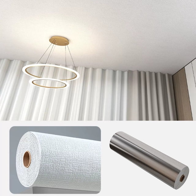 Pegatinas de pared Rollo de 10 m Papel pintado para techo Papel pintado autoadhesivo impermeable e insonorizado Baño Cocina Salón Dormitorio Techo una pegatina