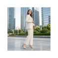 thumbnail image 6 of BLISSFUL STEP Slingback Strap Pointed Toe Sandals Colorful Chunky Heel Pumps for Women Dark Beige 6.5, 6 of 7