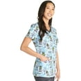 thumbnail image 4 of Tooniforms Scrubs Top For Women V-Neck Print TF671, 4 of 7