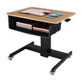 thumbnail image 3 of Pemberly Row Mobile School Standing Desk & Book Box Bundle in Wood Grain/Black, 3 of 6