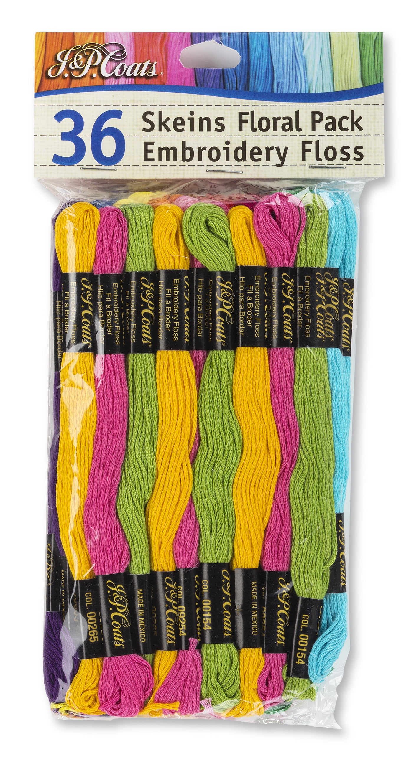 Coats & Clark Multicolor Embroidery Floss, 8.75 yd Light (36 Pack