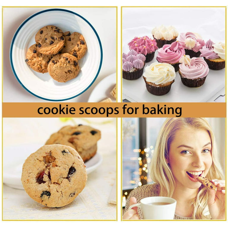 Cookie Scoop Set - Include 1 Tbsp/ 2 Tbsp/ 3tbsp - 3 Pcs Cookie Scoops For  Baking - Cookie Dough Scoop - Made Of 18/8 Stainless Steel