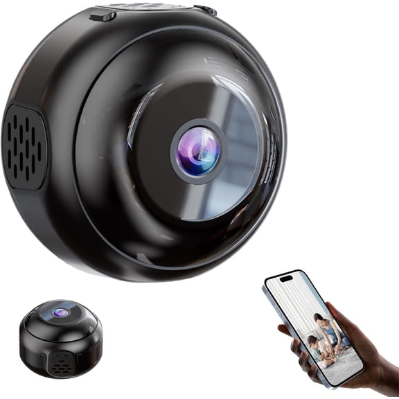 Hidden Camera HD Night Vision No Wifi or Electricity Required, Security Mini Camera Wifi Camera, Tiny and Installs in 1 Second, Remote Real-Time Viewing, Indoor/Outdoor Night Vision Cam