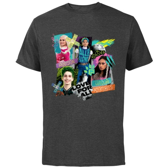 Disney Channel Zombies 3 Love for All, All Kinds of Love - Short Sleeve Cotton T-Shirt for Adults - Customized-Charcoal