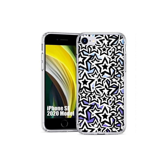 TalkingCase Slim Phone Case Cover Compatible for Apple iPhone SE 2022/3rd/2020/8/7, Overlapping Stars Print, USA
