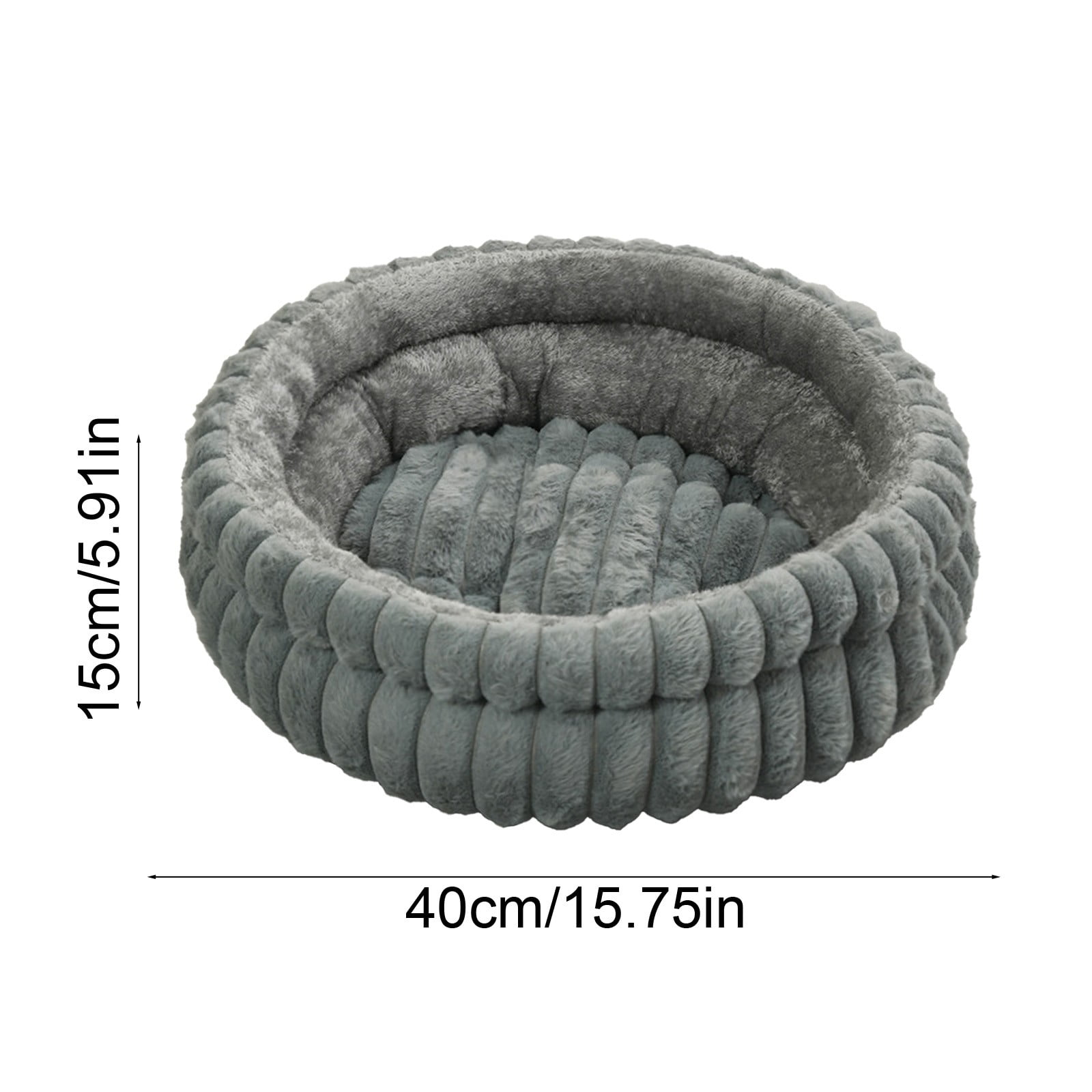 Dvumao Round Plush Pet Bed – 15.7-Inch Fleece Cat & Small Cat Nest