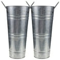 Galvanized flower bucket 2pcs Flower Buckets Bulk Galvanized Metal Vase