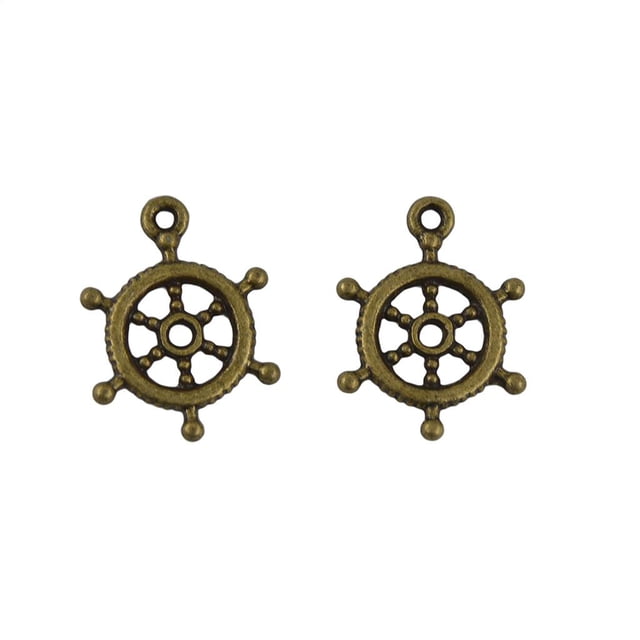 30 piezas al por mayor de bronce de la de agua colgantes joyería de bricolaje Baoblaze Encantos de rueda
