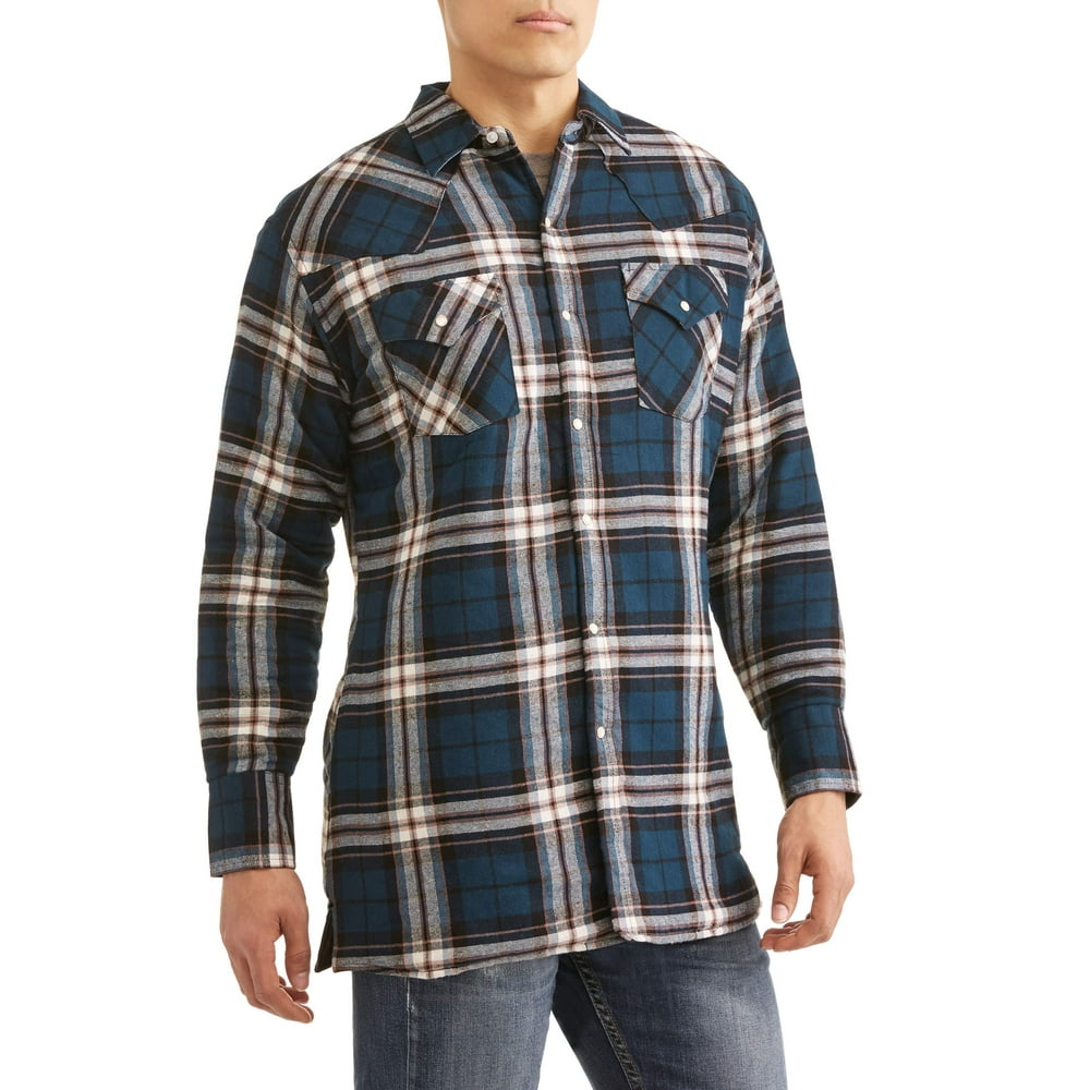 ONLINE Big And Tall Men's Long Sleeve Quilted Flannel ShirtJacket