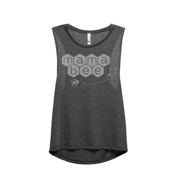 Thread Tank Mama Bee Women's Sleeveless Muscle Tank Top Charcoal Medium