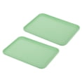 thumbnail image 1 of Unique Bargains 12x9' Fast Food Tray, 2 Pack PP Plastic Reusable Multi-Purpose Non-Slip Serving Tray Green, 1 of 5