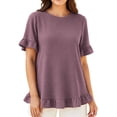 thumbnail image 2 of Bixock Plus Size Maternity Tops Short Sleeve Crew Neck Loose Pregnant Top Casual Maternity Shirt Summer Maternity Clothes, 2 of 5