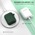 thumbnail image 4 of AirPods Case Cover, Full Protective Silicone Case with Keychain for Apple AirPods 1st 2nd Gen, Dark Green, 4 of 5