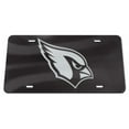 thumbnail image 1 of Plaque d'Immatriculation Laser Miroir en Cristal Noir des Arizona Cardinals, 1 of 1