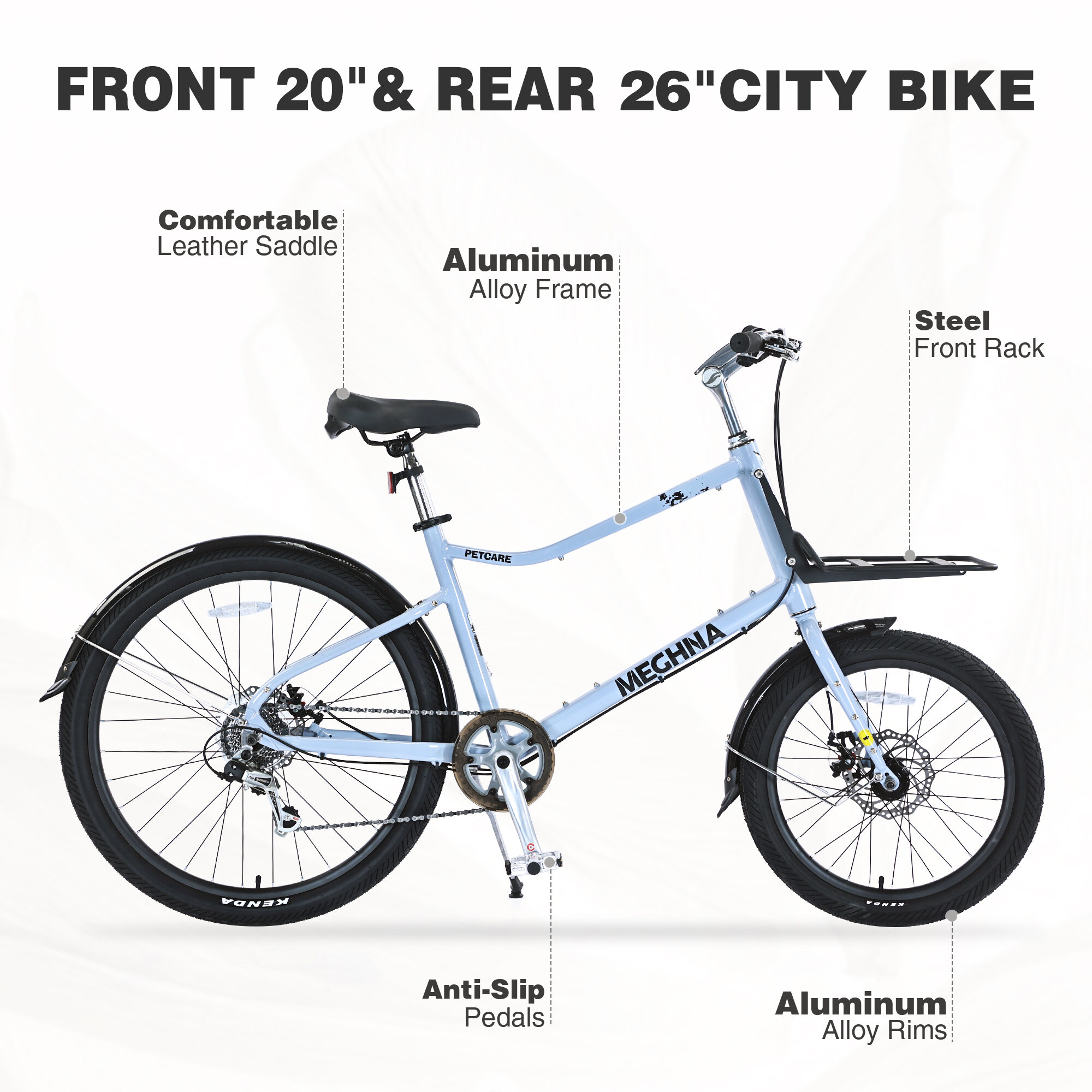 Mountain Bikes 7 Speed, Aluminum Alloy Frame, Multiple Colors 26 Inch Bike,Cargo Bike for Women and Men,Hybrid Bikes