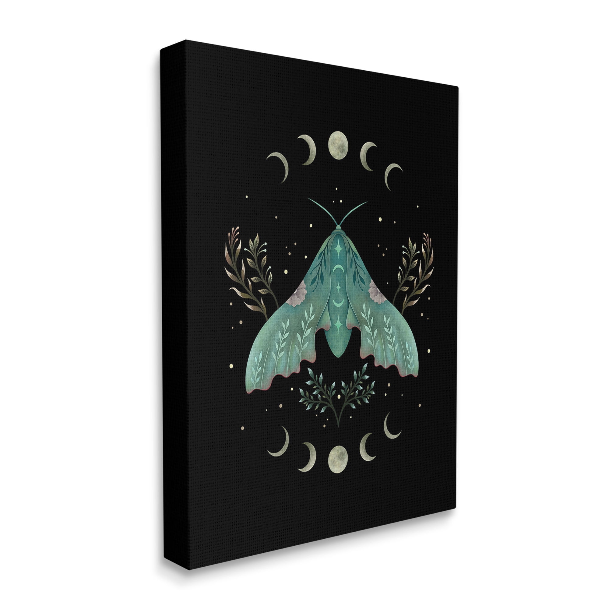 Stupell Industries Celestial Moth & Moon Animals & Insects Painting Gallery Wrapped Canvas Art Print Wall Art, 24 x 30