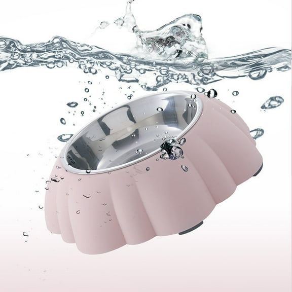 unbranded Pink Stainless Steel Bowl Non-slip Pet Feeder Puppy Food Bowl Feeding Basin Pet Supplies for Dog Cat