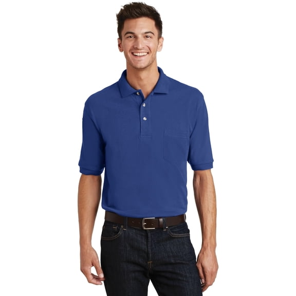Port Authority Men's Short Sleeve Pique Knit Polo with Pocket - K420P