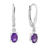 Amanda Rose Collection Amethyst Dangle & Leverback Earrings in Sterling Silver - 0.90 ct