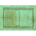 thumbnail image 1 of Ahgly Company Indoor Rectangle Oriental Turquoise Blue Modern Area Rugs, 2' x 5', 1 of 4