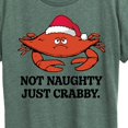 thumbnail image 3 of Instant Message - Not Naughty Just Crabby Christmas - Women's Short Sleeve Graphic T-Shirt, 3 of 6