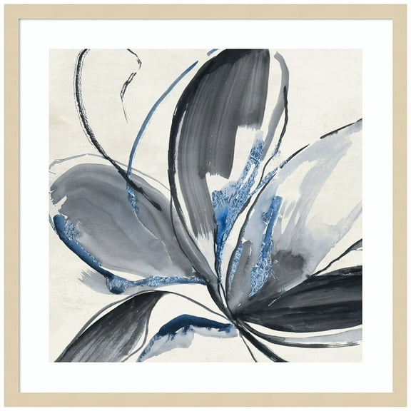 Amanti Art Grey Glory II Blue Wood Framed Wall Art Print