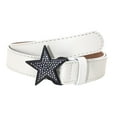 thumbnail image 2 of Segolike Ladies Waist Belt Rhinestone Buckle Fashion Skinny 1.1inch Width Decorative Belt Jeans Belt Women PU Leather Belt Pants Casual White, 2 of 8