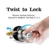 EASILOK Single Cylinder Deadbolt Lock, Twist to Lock, Keyless, Anti ...