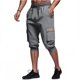 thumbnail image 5 of pstuiky Pantalones cortos para hombre, Pantalones cortos de cintura media para hombre, con bolsillo y cordón, de color liso, con pies fruncidos, para exteriores Pantalones cortos de golf, 5 of 8