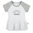 thumbnail image 1 of Just A Baby In Love With His Nana Funny Dresses For Baby, Newborn Babies Skirts, Infant Princess Dress, 0-24M Kids Graphic Clothes (Gray Raglan Dresses, 6-12 Months), 1 of 4