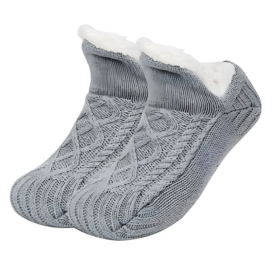 TELOLY 2026 New Winter Super Soft Warm Cozy Fuzzy Fleece-Lined Gripper Socks for Women-Non-Slip Slipper Socks,Us Size 6-10,Anti-Slip Silicon Rubber Grips,Stylish and Comfortable