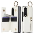 thumbnail image 2 of ELEHOLD for Samsung Galaxy Z Fold 3 Wallte Case, Premium Leather Ring  Zipper Credit Card Cash Slot Magnetic Clasp Kickstand Heavy Duty Protective for Samsung Galaxy Z Fold 3,White, 2 of 9