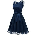 thumbnail image 3 of Bigersell Plus Size Formal Dresses for Women Clearance Female V-Neck Sleeveless Knee Length Cocktail Dress Style D-11 Formal Dresses Ladies Short Regular Summer Dresses , Navy XXL, 3 of 5