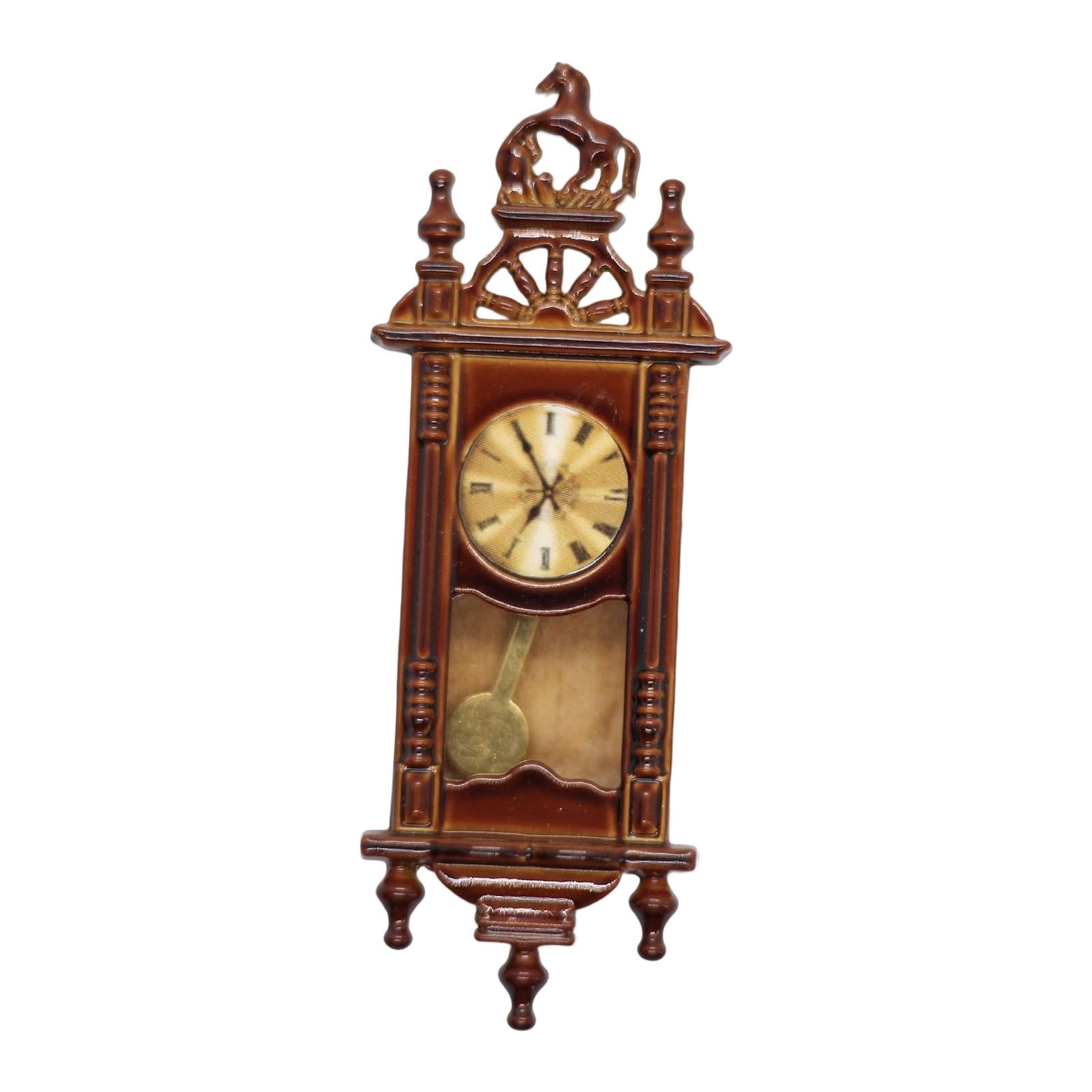 112 Scale Dollhouse Wall Clock Antique Clock Playset Delicate Wooden