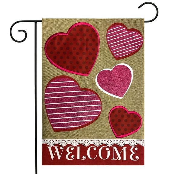 Briarwood Lane Hearts Valentine's Day Burlap Garden Flag