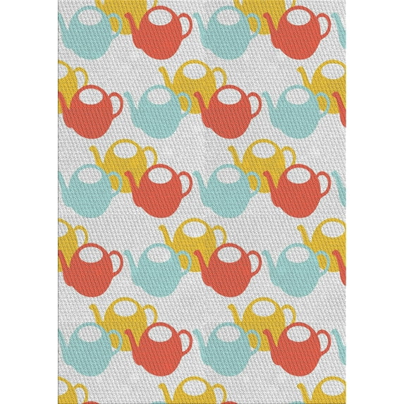 Ahgly Company Indoor Rectangle Patterned Orange Salmon Pink Novelty Area Rugs, 6' x 9'