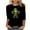 Black-Shirts, variant on Inverlee Women's St Patrick's Day 3/4 Sleeve Plus Size Tops Irish Themed Cute Gnome Print Round Neck Blouse Trendy Casual Festive Four Leaf Clover Shirts