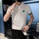 thumbnail image 4 of Camiseta tipo polo informal elegante de Kpop para hombre, ropa verde normal, lisa, con cuello, camisetas para hombre, estética, novedad, ropa de calle, tops populares, 4 of 5
