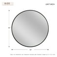 NeuType 32" Black Round Wall Mirror, Modern Aluminum Alloy Frame Accent